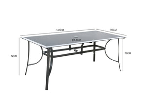 salon de jardin en aluminium de 8 places Rimini 8 dimensions table