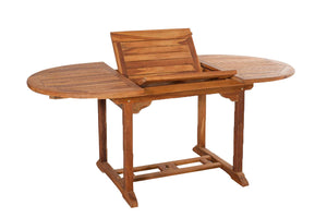 salon de jardin en teck huilé 4 chaises et 2 fauteuils table avec rallonge