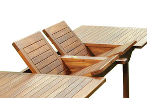 salon de jardin en teck huilé 8 chaises et 2 fauteuils rallonge