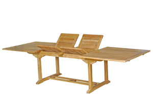 salon de jardin en teck rectangulaire 8 chaises et 2 fauteuils table