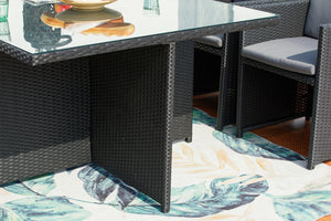 salon de jardin encastrable pour 10 personnes Noir et gris zoom 3