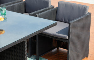 salon de jardin encastrable pour 10 personnes Noir et gris zoom 4