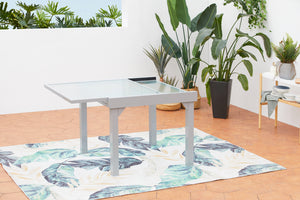 salon de table extensible de jardin Molvina et 8 chaises en aluminium table