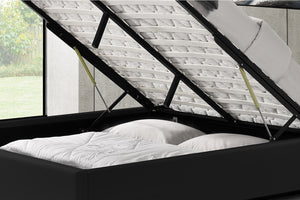structure de lit avec coffre intégré- Noir -140 x 190 cm