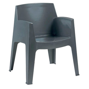 table Master gris anthracite avec 6 chaises en plastique recyclé 