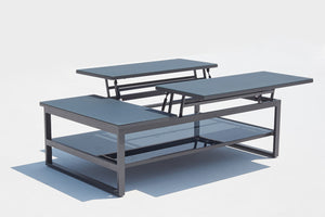 table basse de jardin rectangulaire et dépliable en aluminium
