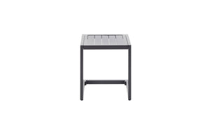 lot de 2 transats et table d'appoint noir 