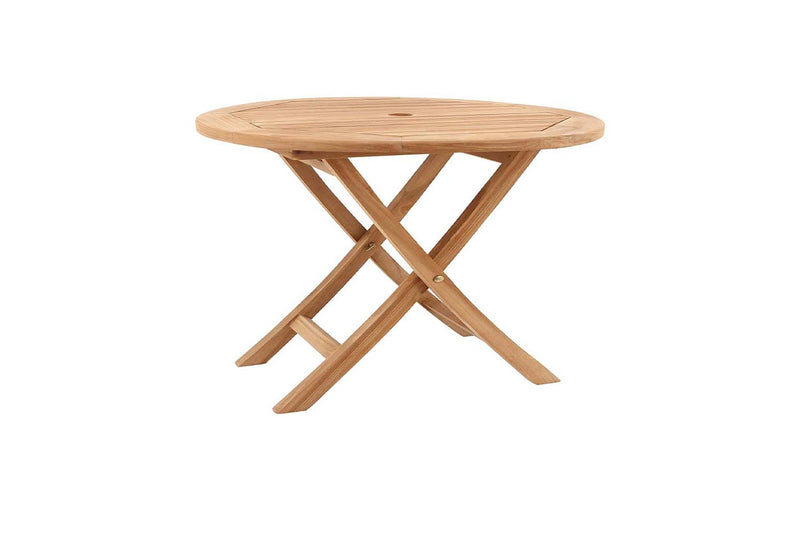 table de jardin en teck rond 120 cm