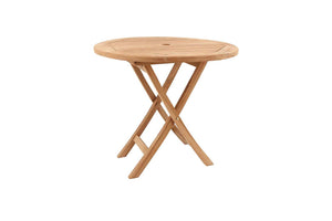 table de jardin en teck rond 80 cm
