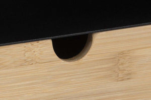 tiroir table de chevet noir et bois