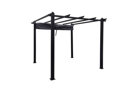 tonnelle autoportante gris 3x3 m avec structure en aluminium et toile de polyester Regia sur fond Blanc