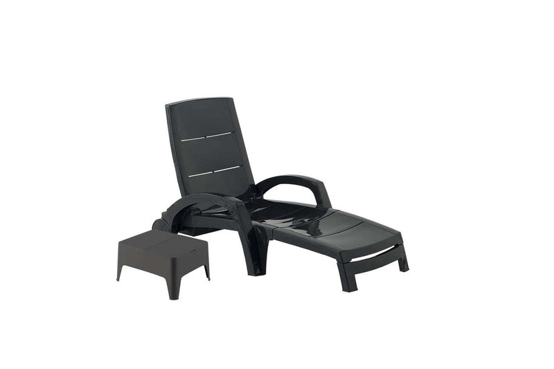 transat en plastique recyclé + table Doral gris